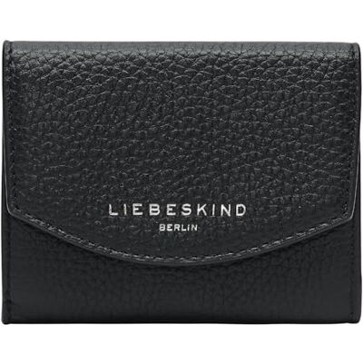 LIEBESKIND BERLIN Leren portemonnee Alessa 3 Pebble Louisa Wallet Black zwart LIEBESKIND BERLIN Leren portemonnee Alessa 3 Pebble Louisa Wallet Black zwart