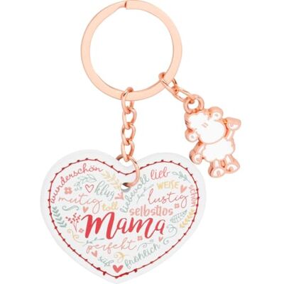 Sheepworld Sleutelhanger Mama Hart Kunstlederen hart met sleutelring, 8,6 cm Cadeau voor Mama, Moederdag 74615 Sheepworld Sleutelhanger Mama Hart Kunstlederen hart met sleutelring, 8,6 cm Cadeau voor Mama, Moederdag 74615