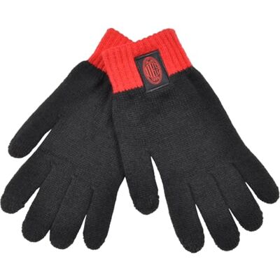 ACM 1899 AC Milan Uni-handschoen met stoffen patch, touchscreen, 95% PC 5% EA Milani 143486, Zwart, One size ACM 1899 AC Milan Uni-handschoen met stoffen patch, touchscreen, 95% PC 5% EA Milani 143486, Zwart, One size