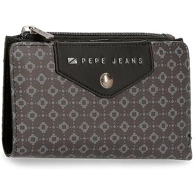 Pepe Jeans Bethany Portemonnee met kaartenvak, zwart, 17 x 10 x 2 cm, kunstleer, Zwart, Eén maat, portemonnee met kaarthouder Pepe Jeans Bethany Portemonnee met kaartenvak, zwart, 17 x 10 x 2 cm, kunstleer, Zwart, Eén maat, portemonnee met kaarthouder