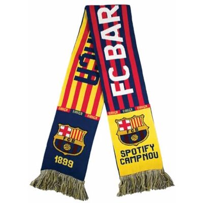 Hy-Pro Officieel gelicenseerde FC Barcelona sjaal HD Jacquard voetbalsupporterssjaal met iconische clubbranding veelkleurig Hy-Pro Officieel gelicenseerde FC Barcelona sjaal HD Jacquard voetbalsupporterssjaal met iconische clubbranding veelkleurig