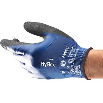 Ansell Hyflex 11-925 Werkhandschoenen, Olieafstotende Handschoenen, Voor Dames En Heren, Monteurshandschoenen, Montagehandschoenen, Werkplaatshandschoenen, Blauw, Maat L (1 Para) Ansell Hyflex 11-925 Werkhandschoenen, Olieafstotende Handschoenen, Voor Dames En Heren, Monteurshandschoenen, Montagehandschoenen, Werkplaatshandschoenen, Blauw, Maat L (1 Para)