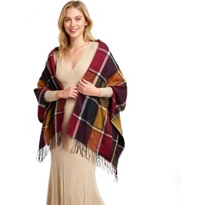 Miss Lulu Oak & Tea Dames sjaals winter warme tartan sjaals kasjmier gevoel wraps, sjaal geschenken voor vrouwen, Paars, 200 x 60 cm Miss Lulu Oak & Tea Dames sjaals winter warme tartan sjaals kasjmier gevoel wraps, sjaal geschenken voor vrouwen, Paars, 200 x 60 cm