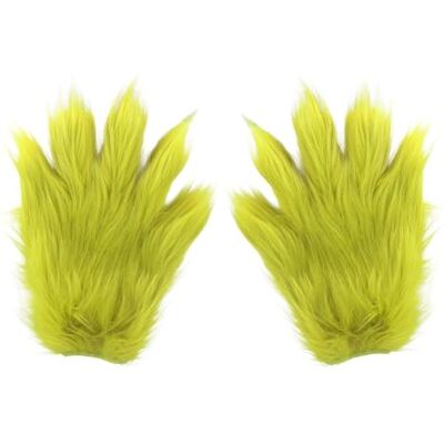 Chaks The Grinch™ handschoenen met groen imitatiebont, kersthandschoenen, accessoires voor Grinch-kostuums Chaks The Grinch™ handschoenen met groen imitatiebont, kersthandschoenen, accessoires voor Grinch-kostuums