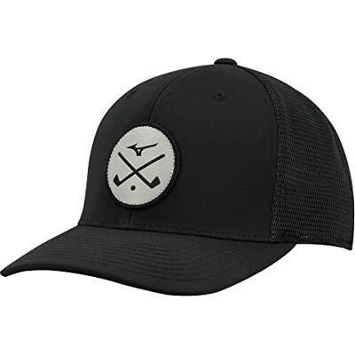 Mizuno Standard Crossed Clubs Meshback Hat, Black, OSFA Mizuno Standard Crossed Clubs Meshback Hat, Black, OSFA