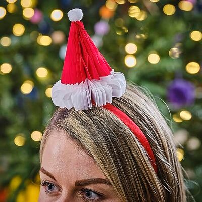 Ginger Ray Honingraat Rode Kerstman Hoed Kerst Hoofdband voor Kostuum Feesten 2 Pack, H: 12 cm x B: 12 cm Ginger Ray Honingraat Rode Kerstman Hoed Kerst Hoofdband voor Kostuum Feesten 2 Pack, H: 12 cm x B: 12 cm