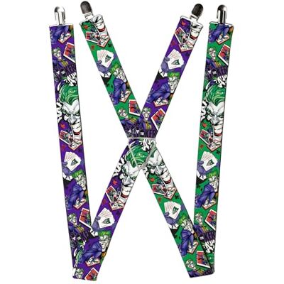 Buckle-Down Gesp Down Unisex's Bretels-Joker Lachende Poses Haha Paars/Groen/Zwart/Wh, Meerkleurig, One Size Buckle-Down Gesp Down Unisex's Bretels-Joker Lachende Poses Haha Paars/Groen/Zwart/Wh, Meerkleurig, One Size