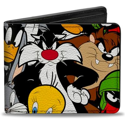 Buckle-Down Gesp omlaag mannen Bifold portemonnee Looney Tunes Bi-Fold Buckle-Down Gesp omlaag mannen Bifold portemonnee Looney Tunes Bi-Fold