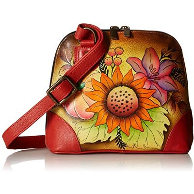 Anna by Anuschka Anuschka Anna Handgeschilderde Lederen Vrouwen Multi Compartiment Organizer, Herfst Boeket, Eén maat Anna by Anuschka Anuschka Anna Handgeschilderde Lederen Vrouwen Multi Compartiment Organizer, Herfst Boeket, Eén maat