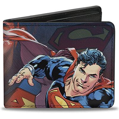 Buckle-Down Buckle Down Bi-Fold Portemonnee Bifold Portemonnee Superman Heren, Meerkleurig Buckle-Down Buckle Down Bi-Fold Portemonnee Bifold Portemonnee Superman Heren, Meerkleurig