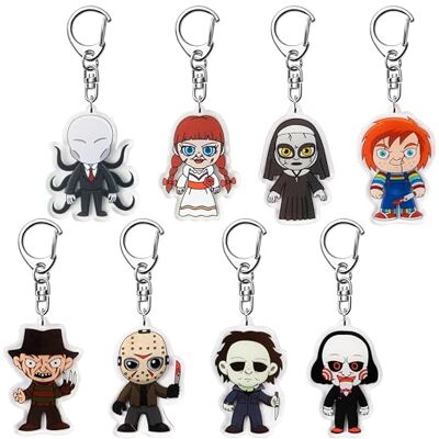 laffact 8 stuks Halloween Horror Klassieke Filmpersonages Acryl Sleutelhanger Accessoires voor Sleutels Portefeuilles Rugzak Enge Films Figuur Hanger Opknoping Sleutelhanger Decoraties met Draaibare laffact 8 stuks Halloween Horror Klassieke Filmpersonages Acryl Sleutelhanger Accessoires voor Sleutels Portefeuilles Rugzak Enge Films Figuur Hanger Opknoping Sleutelhanger Decoraties met Draaibare