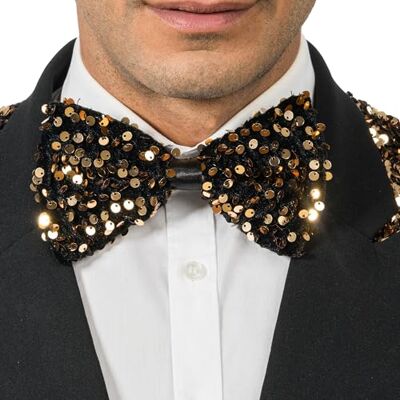 Chaks vlinderdas met pailletten, fonkelende voorgestrikte vlinderdas, accessoire voor vrijgezellenfeest, disco, oudejaarsavond, carnaval Chaks vlinderdas met pailletten, fonkelende voorgestrikte vlinderdas, accessoire voor vrijgezellenfeest, disco, oudejaarsavond, carnaval