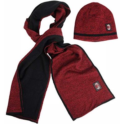 ACM 1899 Ac Milan T.Unita, set met muts en sjaal, melange, volwassen maat, geen geslacht, zwart, XL ACM 1899 Ac Milan T.Unita, set met muts en sjaal, melange, volwassen maat, geen geslacht, zwart, XL