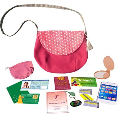 Amulette Mijn eerste handtas – imitatiespel voor 3 tot 10 jaar – 16 accessoires kaarten, portemonnee, smartphone – speelgoed cadeau voor kinderen meisjes schouderriem – gemaakt in Frankrijk – PSAC Amulette Mijn eerste handtas – imitatiespel voor 3 tot 10 jaar – 16 accessoires kaarten, portemonnee, smartphone – speelgoed cadeau voor kinderen meisjes schouderriem – gemaakt in Frankrijk – PSAC