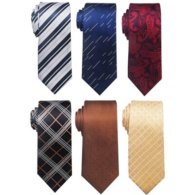 Passabin Tie For Men Necktie Woven Jacquard Neck Ties Set 6 PCS (Red,Brown,Gold,Blue,Dark Green,Paisley) Passabin Tie For Men Necktie Woven Jacquard Neck Ties Set 6 PCS (Red,Brown,Gold,Blue,Dark Green,Paisley)