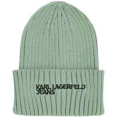 KARL LAGERFELD JEANS , Dames, Essential Logo Beanie,Groente, One size KARL LAGERFELD JEANS , Dames, Essential Logo Beanie,Groente, One size