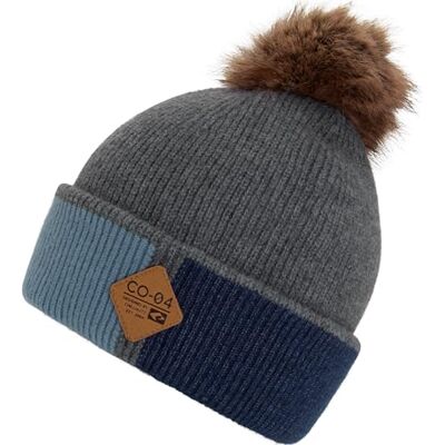 CHILLOUTS Vinny Hat Bobbel hoed dark grey OneSize removeable fake Fur PomPom CHILLOUTS Vinny Hat Bobbel hoed dark grey OneSize removeable fake Fur PomPom