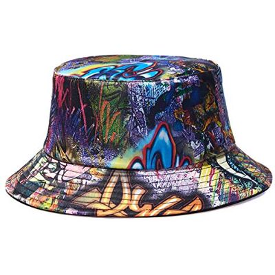 Quanhaigou Bucket Hoed voor Mannen Vrouwen, Opvouwbare Omkeerbare Gedrukte Zonnehoeden, Visser Outdoor Zomer Reizen Wandelen Strand Caps, zwart blauw, Eén maat Quanhaigou Bucket Hoed voor Mannen Vrouwen, Opvouwbare Omkeerbare Gedrukte Zonnehoeden, Visser Outdoor Zomer Reizen Wandelen Strand Caps, zwart blauw, Eén maat