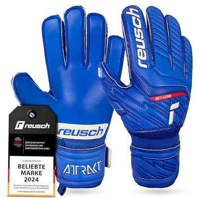 Reusch Attrakt Silver Junior Voetbalhandschoenen voor kinderen met Expanse Cut Reusch Attrakt Silver Junior Voetbalhandschoenen voor kinderen met Expanse Cut