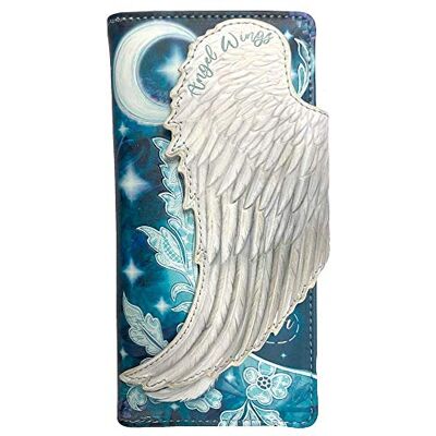Nemesis Now Angel Wings Witte Veer Reliëf Portemonnee, Blauw, 18,5cm Nemesis Now Angel Wings Witte Veer Reliëf Portemonnee, Blauw, 18,5cm