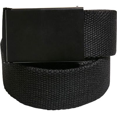 Build Your Brand Unisex canvas riem, dames en heren riem, verkrijgbaar in vele verschillende kleuren, maten One Size, zwart/zwart, Eén maat Build Your Brand Unisex canvas riem, dames en heren riem, verkrijgbaar in vele verschillende kleuren, maten One Size, zwart/zwart, Eén maat