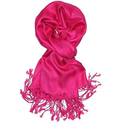 Achillea Grote Zachte Zijdeachtige Pashmina Sjaal Wrap Sjaal in Effen Kleuren, Fuchsia, 27"W x 78"L Achillea Grote Zachte Zijdeachtige Pashmina Sjaal Wrap Sjaal in Effen Kleuren, Fuchsia, 27"W x 78"L