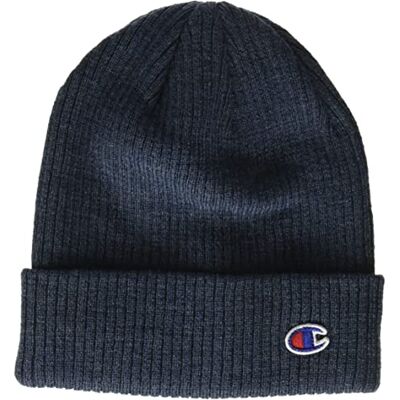 Champion Logo Manchet Beanie Koud Weer Hoed, Donkerblauw Heather, Eén Maat Champion Logo Manchet Beanie Koud Weer Hoed, Donkerblauw Heather, Eén Maat