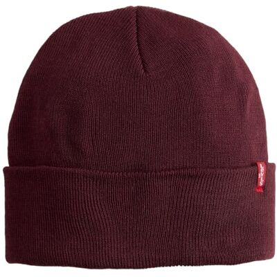 Levi's Slouchy Red Tab Beanie gebreide muts voor heren, Color Tawny Port, één maat, tawny port, One size Levi's Slouchy Red Tab Beanie gebreide muts voor heren, Color Tawny Port, één maat, tawny port, One size
