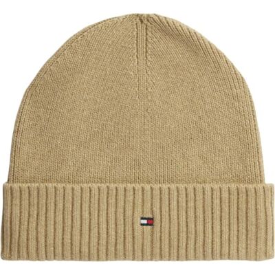 Tommy Hilfiger Mannen Th Flag Pima Cotton Beanie Am0Am12796 Beanie, Khaki (Safari Canvas Melange), One Size Tommy Hilfiger Mannen Th Flag Pima Cotton Beanie Am0Am12796 Beanie, Khaki (Safari Canvas Melange), One Size