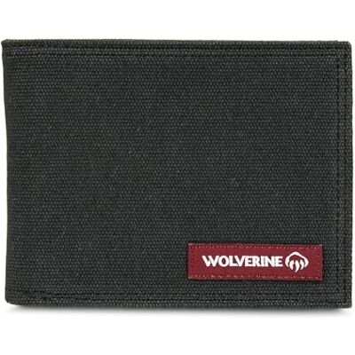 WOLVERINE Heren Guardian katoenen passcase portemonnee met RFID-bescherming, zes kaartsleuven en twee steekzakken, Onyx, One Size, Onyx, One Size WOLVERINE Heren Guardian katoenen passcase portemonnee met RFID-bescherming, zes kaartsleuven en twee steekzakken, Onyx, One Size, Onyx, One Size