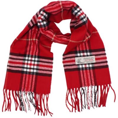 Promise Geruite kasjmier voelt klassieke zachte luxe wintersjaal voor mannen vrouwen, Rood, one size Promise Geruite kasjmier voelt klassieke zachte luxe wintersjaal voor mannen vrouwen, Rood, one size