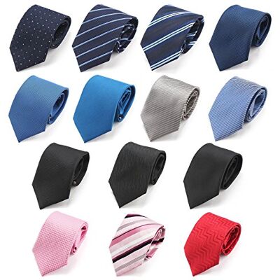 Segarty Rits Stropdas, 14 STKS Effen Streep Patroon Mannen Voorgebonden Tie Set Segarty Rits Stropdas, 14 STKS Effen Streep Patroon Mannen Voorgebonden Tie Set