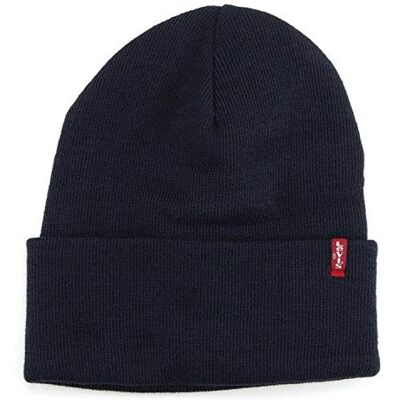 Levi's Unisex Slouchy Red Tab Beanie gebreide muts, blauw (marineblauw 223878-11-17), Eén maat Levi's Unisex Slouchy Red Tab Beanie gebreide muts, blauw (marineblauw 223878-11-17), Eén maat