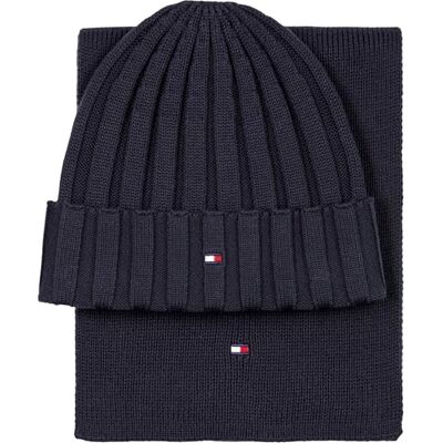 Tommy Hilfiger Uniseks KLEINE VLAG BEANIE + SJAAL GP KA0KA00010 Gift Pack, BLAUW (Space Blue), S-M, BLAUW (Space Blue), S-M Tommy Hilfiger Uniseks KLEINE VLAG BEANIE + SJAAL GP KA0KA00010 Gift Pack, BLAUW (Space Blue), S-M, BLAUW (Space Blue), S-M