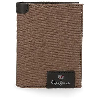 Pepe Jeans Hilltop verticale portemonnee met portemonnee, bruin, 8,5 x 10,5 x 1 cm, leer, Bruin, verticale portemonnee met portemonnee Pepe Jeans Hilltop verticale portemonnee met portemonnee, bruin, 8,5 x 10,5 x 1 cm, leer, Bruin, verticale portemonnee met portemonnee