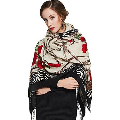 DANA XU Luxe 100% Pure Wol Oversized Extra Grote Warme Bloemen Kasjmier Pashmina Sjaal En Wrap Voor Vrouwen Deken Cape, A 11 Multicolor, 96 * 42 INCHES DANA XU Luxe 100% Pure Wol Oversized Extra Grote Warme Bloemen Kasjmier Pashmina Sjaal En Wrap Voor Vrouwen Deken Cape, A 11 Multicolor, 96 * 42 INCHES