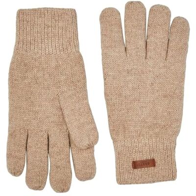 Barts Haakon Lambswool Handschoenen Heren gebreide vingerhandschoenen wollen met voering voor Herfst/Winter S/M beige Barts Haakon Lambswool Handschoenen Heren gebreide vingerhandschoenen wollen met voering voor Herfst/Winter S/M beige