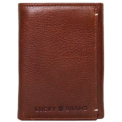 Lucky Brand Mannen reliëf drievoudige en L-vouw portemonnee (verkrijgbaar in katoenen canvas of leer), Glad Leer Bruin, Eén maat, In reliëf gemaakte drievoudige en L-vouw portemonnee (verkrijgbaar Lucky Brand Mannen reliëf drievoudige en L-vouw portemonnee (verkrijgbaar in katoenen canvas of leer), Glad Leer Bruin, Eén maat, In reliëf gemaakte drievoudige en L-vouw portemonnee (verkrijgbaar