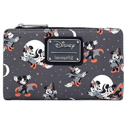 Loungefly Disney Mickey en Minnie Mouse All Over Print Halloween Flap Portemonnee Loungefly Disney Mickey en Minnie Mouse All Over Print Halloween Flap Portemonnee