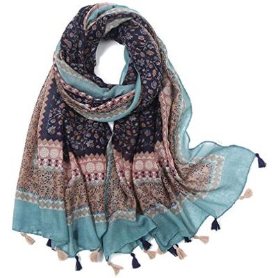 Yeieeo Lightweight Women's Fashion Floral Boho Soft Blanket Oversized Fringed Scarf Wraps Shawl(Floral 10) Yeieeo Lightweight Women's Fashion Floral Boho Soft Blanket Oversized Fringed Scarf Wraps Shawl(Floral 10)