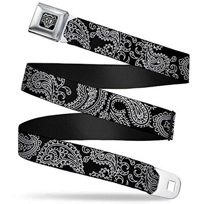 Buckle-Down Unisex-Adult Veiligheidsgordel Riem Paisley XL, Zwart/Wit, 1.5" breed 32-52" in lengte, Meerkleurig, 1.5" Wide 32-52 Inches in Length Buckle-Down Unisex-Adult Veiligheidsgordel Riem Paisley XL, Zwart/Wit, 1.5" breed 32-52" in lengte, Meerkleurig, 1.5" Wide 32-52 Inches in Length
