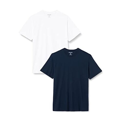 JACK&JONES PLUS Heren JORBRINK Tee SS Crew Neck 2PK MP PLS T-shirt, Navy Blazer/Pack: Navy Blazer + Wit, 3XL, Navy Blazer/Pack: navy Blazer+wit, 3XL