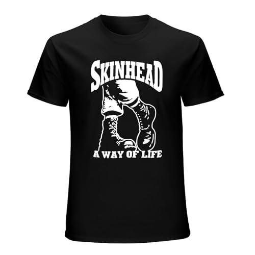 DISUKA Skinhead T Shirt- Oi! Punk Rock Hardcore Men'S Graphic Tee Top Black XL