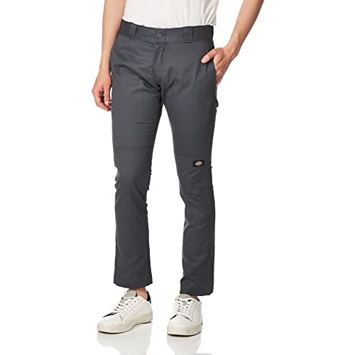 dickies Mannen Skinny Straight Fit Dubbele Knie Wor Broek, HOUTSKOOL, 28W / 30L