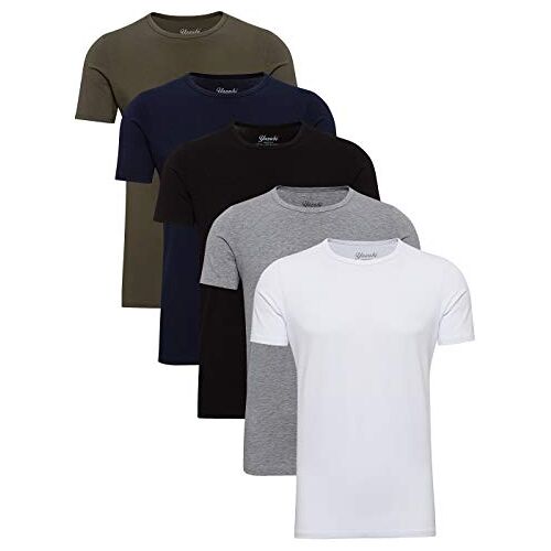 Yazubi Mythic T-shirt voor heren, verpakking van 5 stuks, Mix (Mix1)., XL