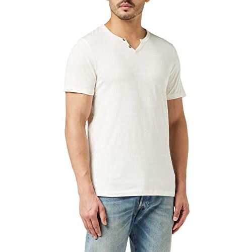 JACK & JONES T-shirt voor heren effen met gedeelde kraag, Cloud dance/pasvorm: slim, XS