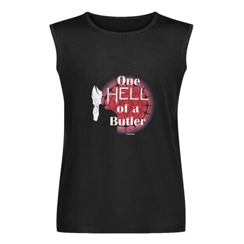 YINGBUFAN Men's Vest Butler Anime Inspired One Hell of a Butler Men's Sleeveless T shirt Casual Tops Clothing Black M