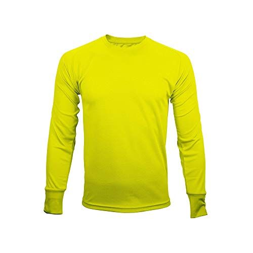 MUSTAGHATA Sportshirt voor heren, trail, lange mouwen, Active Fit-technologie, ademend, kleur neongeel, maat M