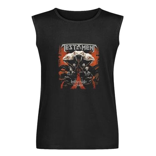 YINGBUFAN Men's Vest Tank Pring Bloodhoof Testament Thrash Metal Band Asian Size Men's Sleeveless T shirt Casual Tops Clothing Black XXL