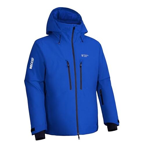 Pioneer Heren ski-jassen waterdichte winterjassen met zakken, Blauw, M